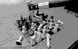 ascia logo - hatchet smashing a chessboard